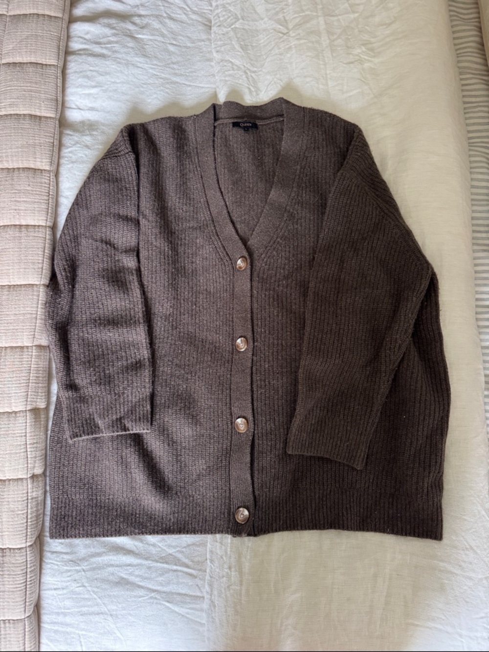 Quince Cashmere Boyfriend Cardigan - Picture 2 of 4